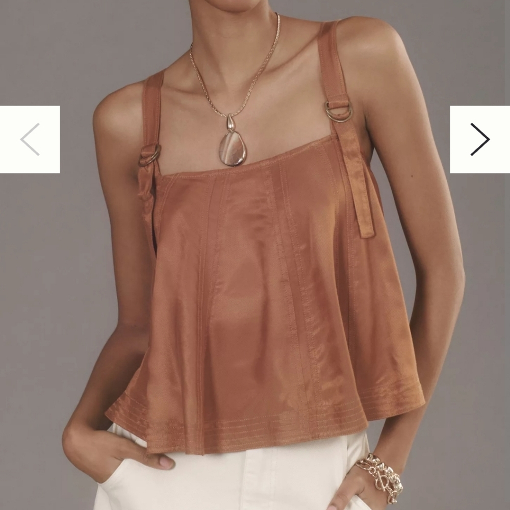 Anthropologie Tan Buckle Shirt